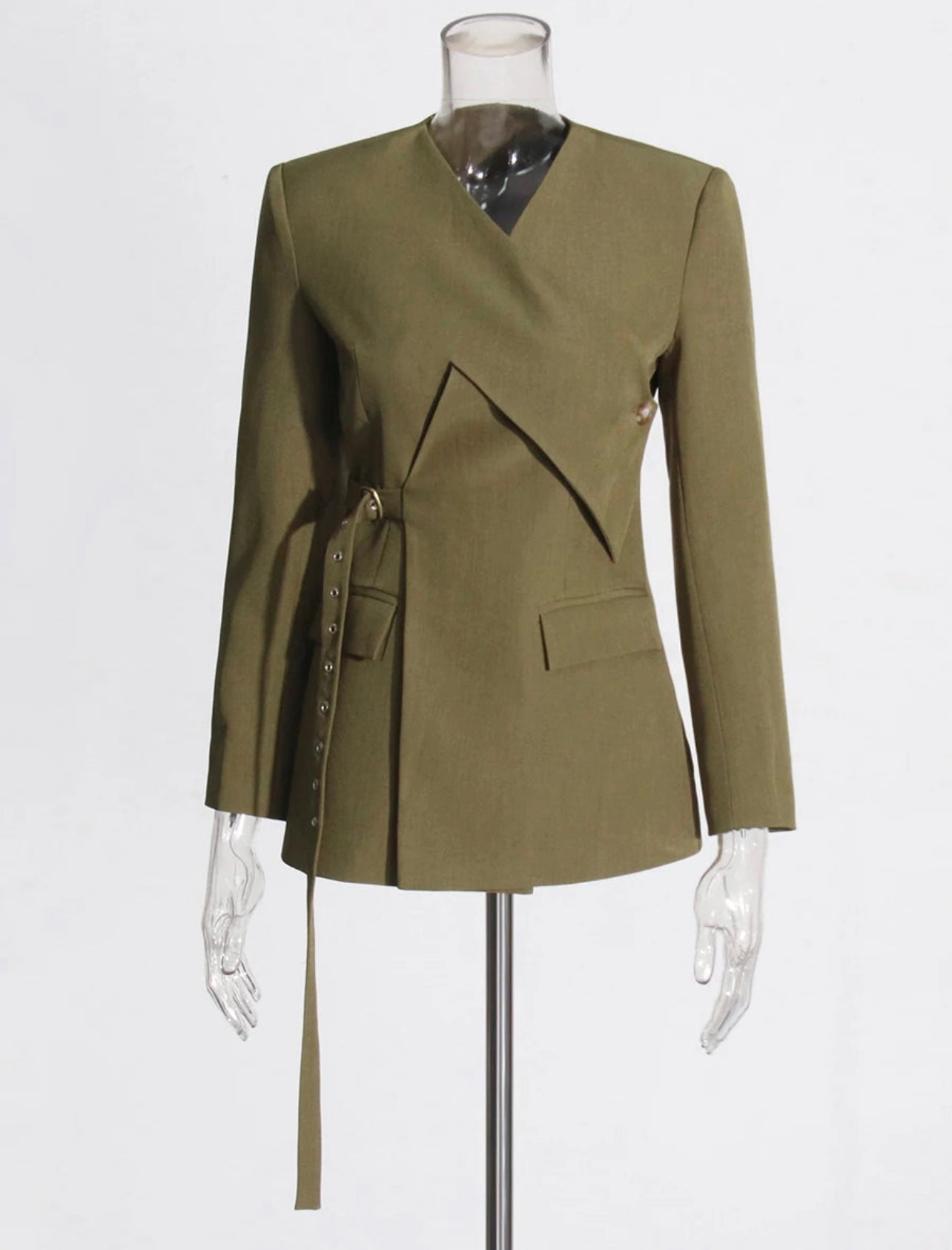 V Neck Long Sleeve Slimming Blazer