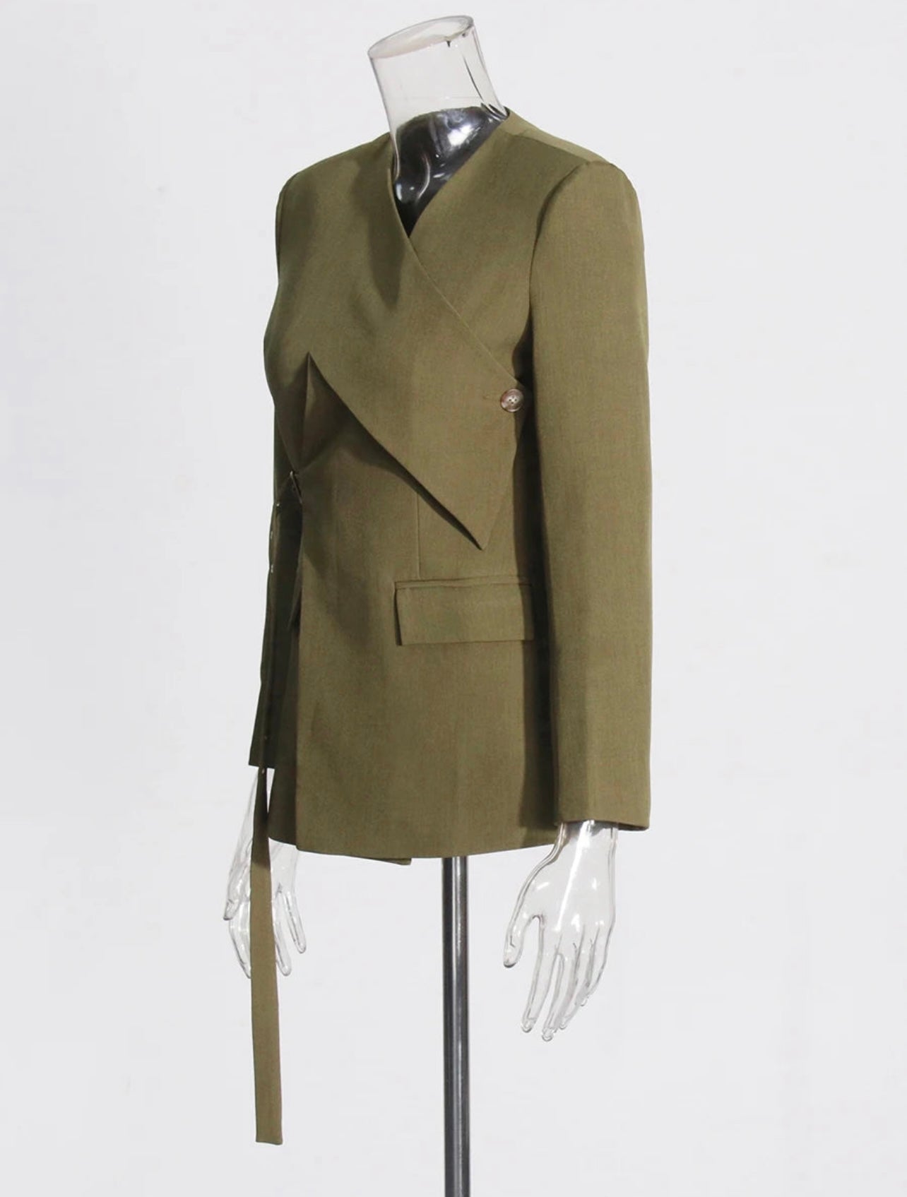 V Neck Long Sleeve Slimming Blazer