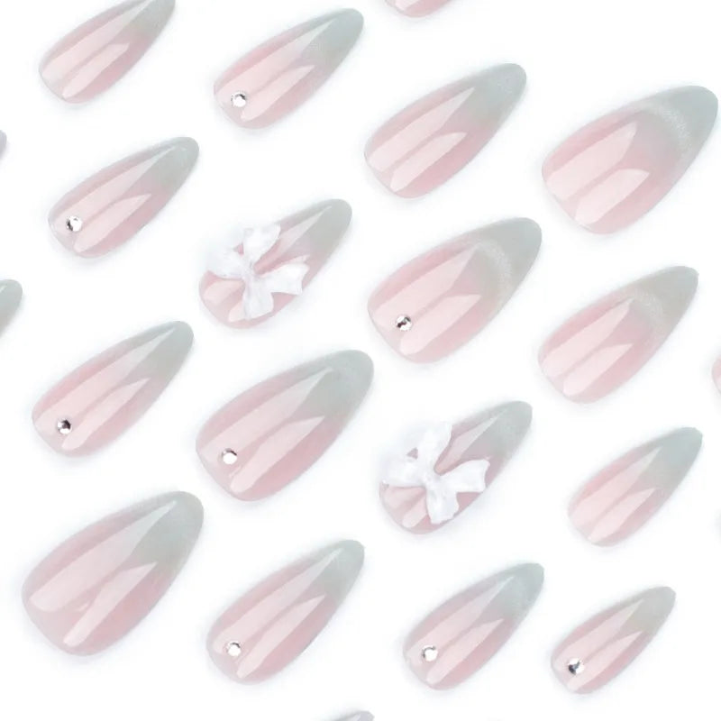 Cat Eye French Nails Press-ons