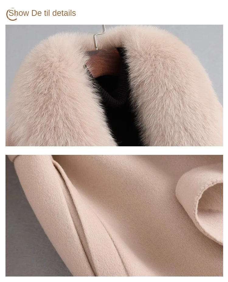 Fox Fur Collar Mid-Length coat