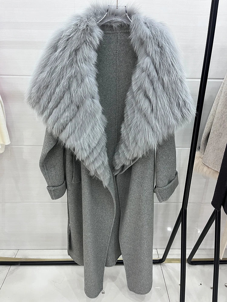 Coat Winter Jacket Natural Fox Fur Collar