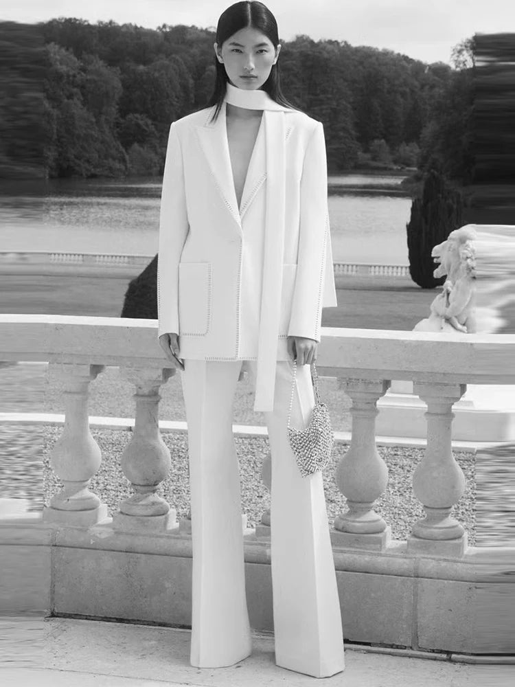 Button Blazer Pants Set 2pcs