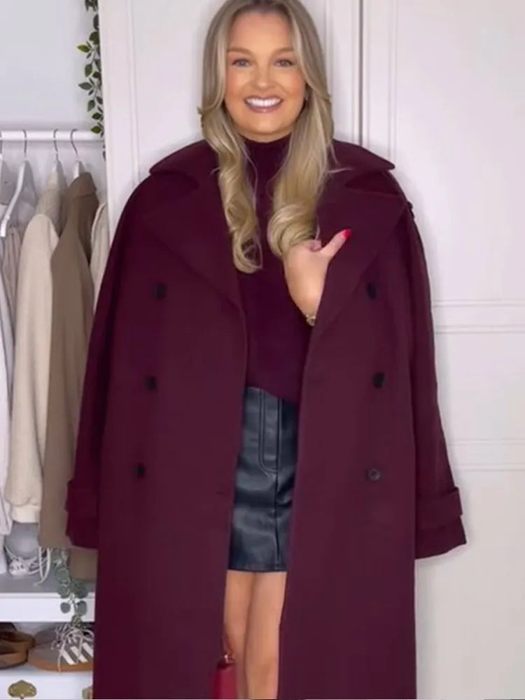Coat Casual Long Sleeves Winter
