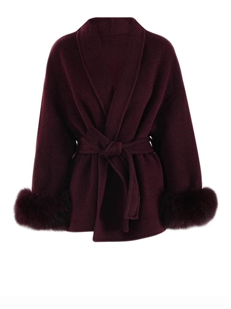 Dark cherry Fur Cuff