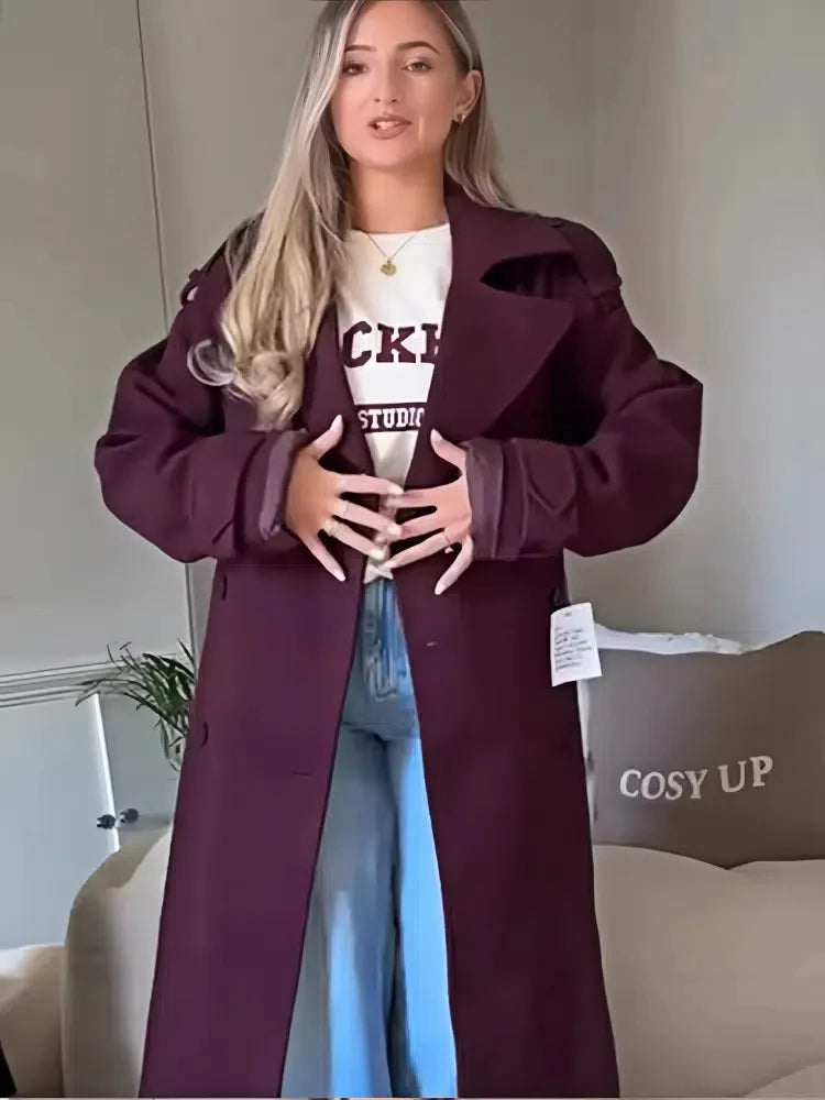 Coat Casual Long Sleeves Winter