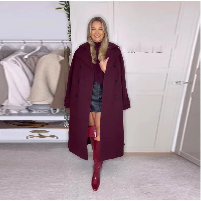 Coat Casual Long Sleeves Winter