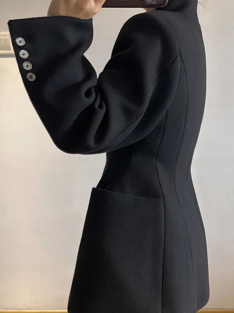 Blazer Black Woolen Coat
