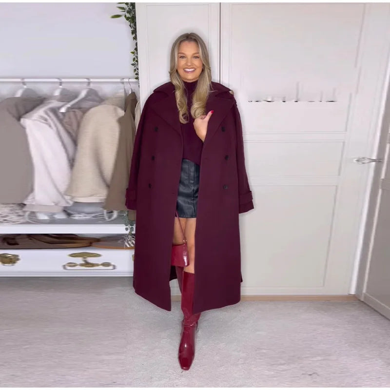 Coat Casual Long Sleeves Winter