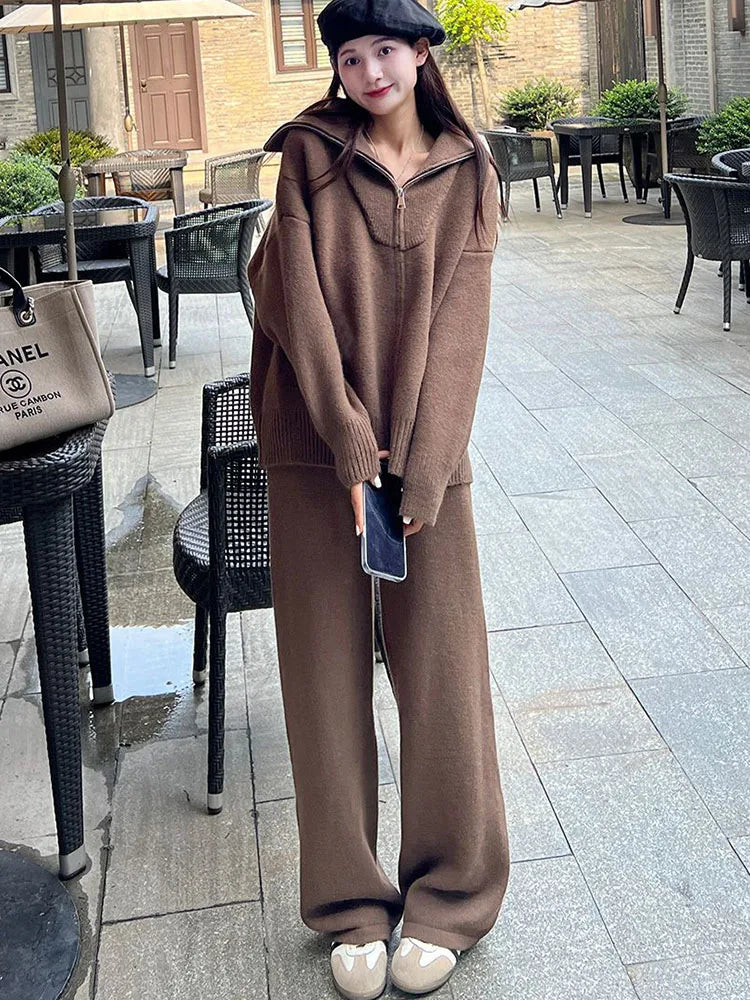 Sweater Pullover Tops High Waist Sweatpants