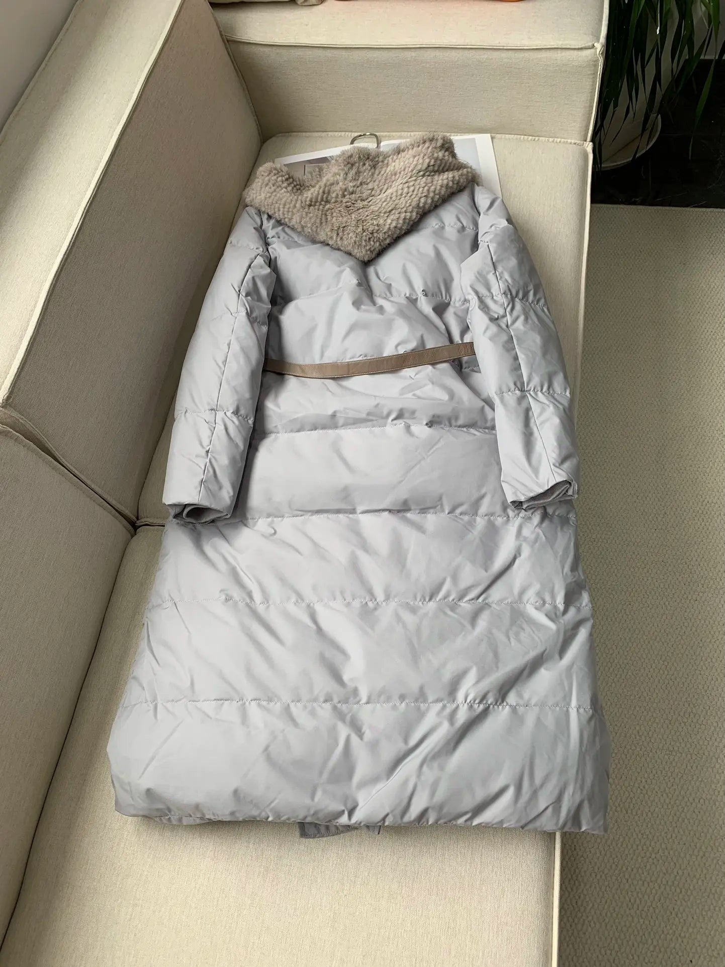 Hood Long Goose Down Jacket Women