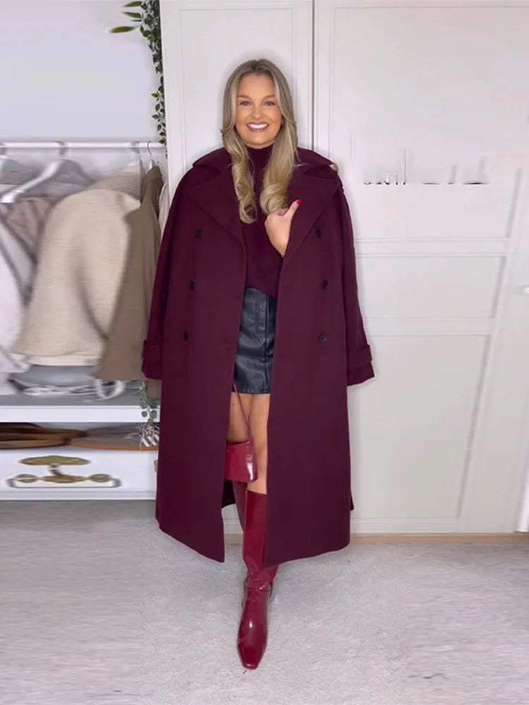 Coat Casual Long Sleeves Winter