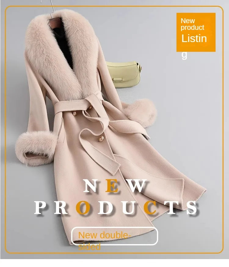 Fox Fur Collar Mid-Length coat