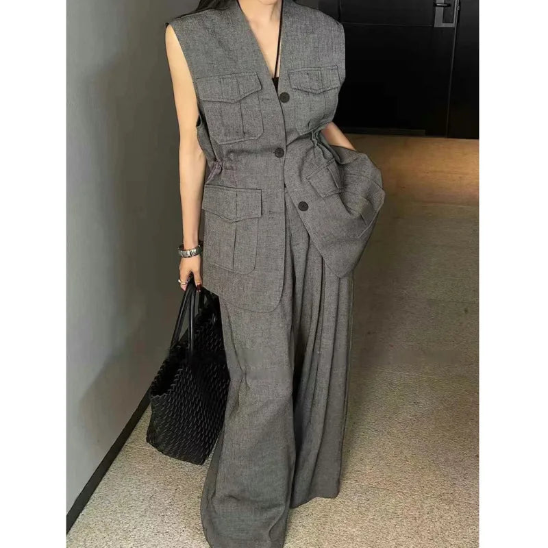 Versatile Top And Pants Fashionable Two-piece Set