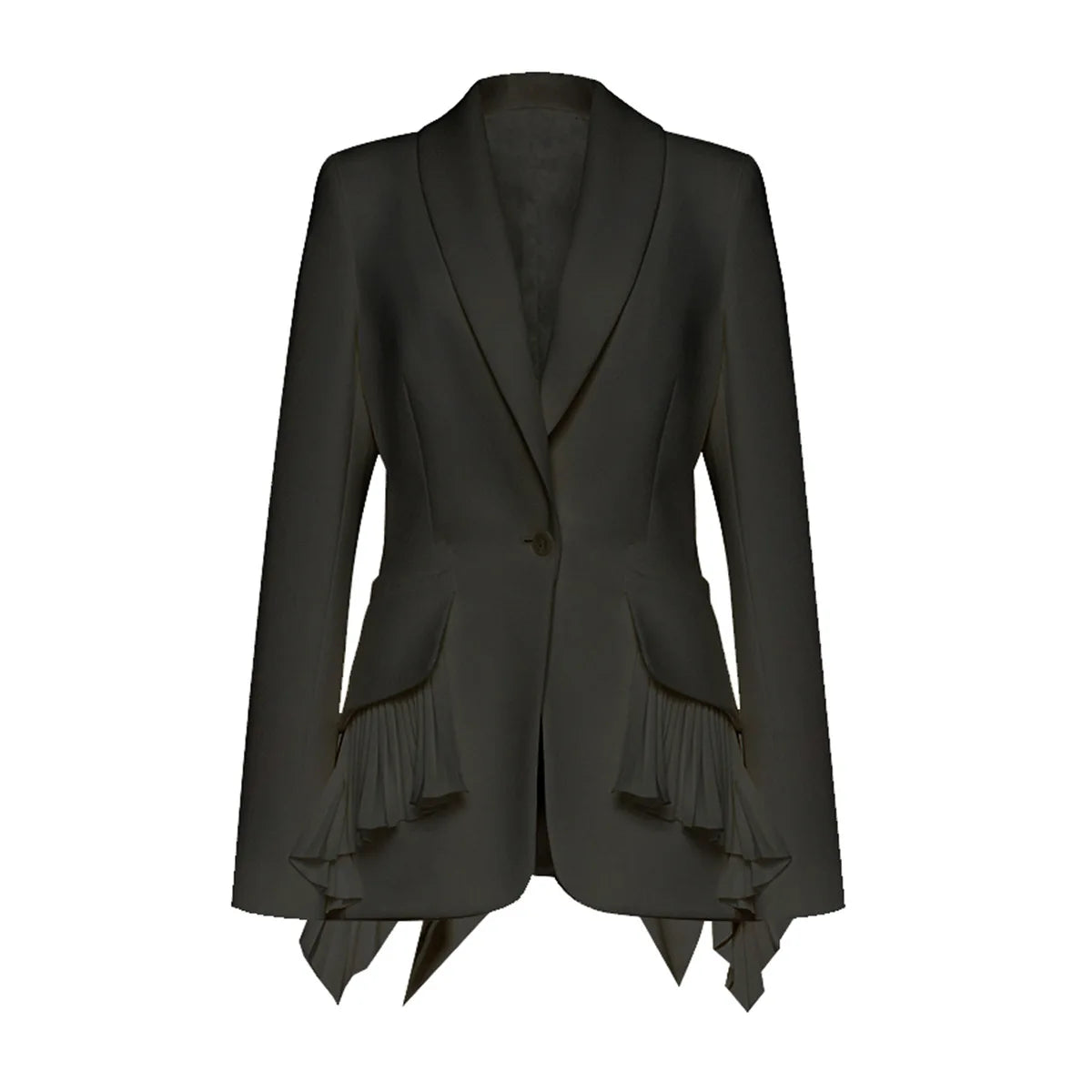 Blazer White Tailored Ruffled Suit