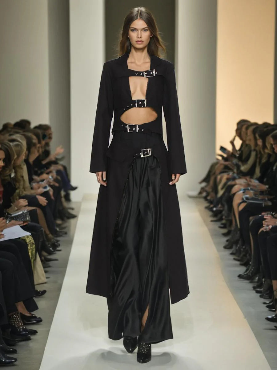 Black Suit 1 Piece Long Blazer