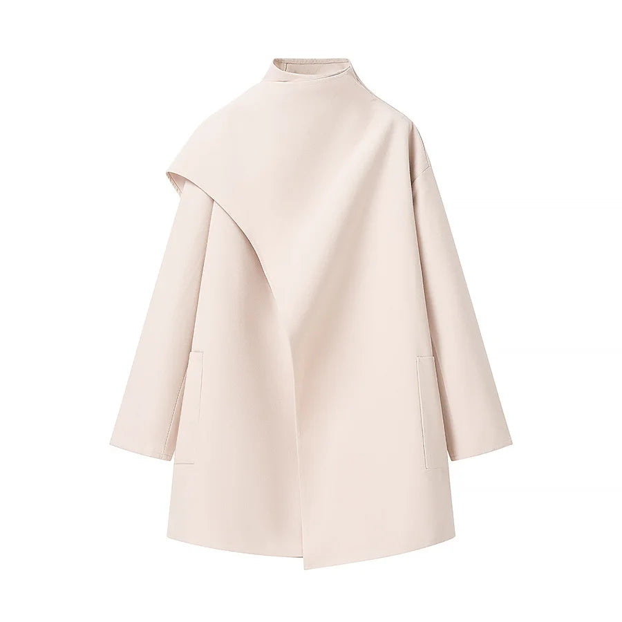 Coat with Scarf Long Sleeve