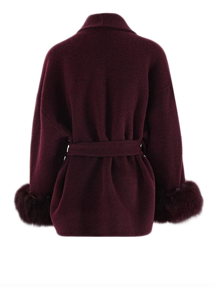 Dark cherry Fur Cuff