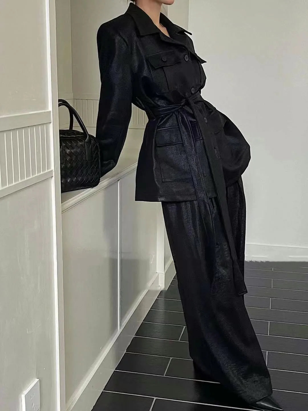 Top and Casual Wide Leg Pants Set