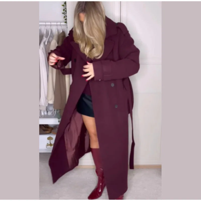 Coat Casual Long Sleeves Winter
