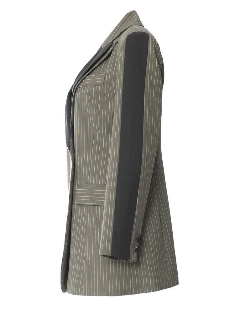 Striped Double-breasted Design Chic Blazer