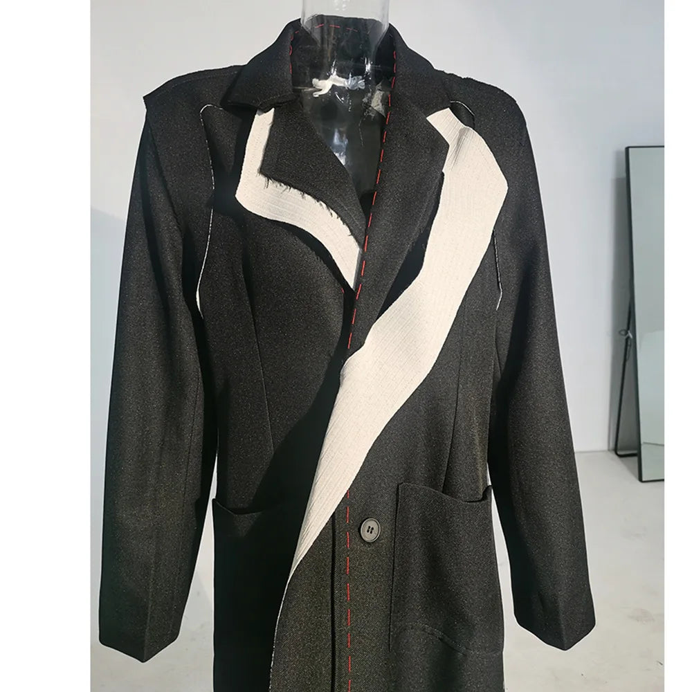 Casual Contrast Color Splicing
