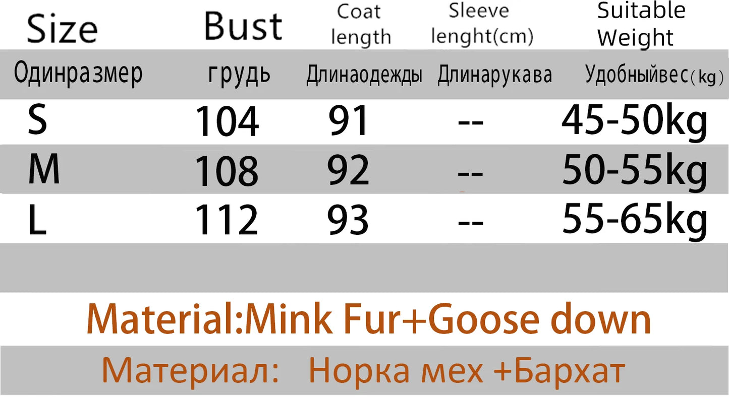 Jackets Real Natural Mink Fur Collar Long
