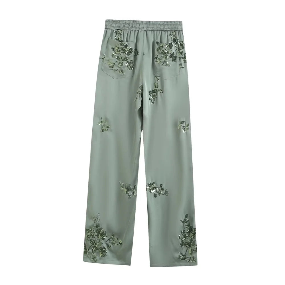 Long sleeved Shirt High Waist Long Pants Casual Set