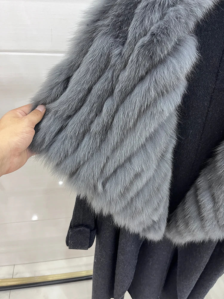 Coat Winter Jacket Natural Fox Fur Collar