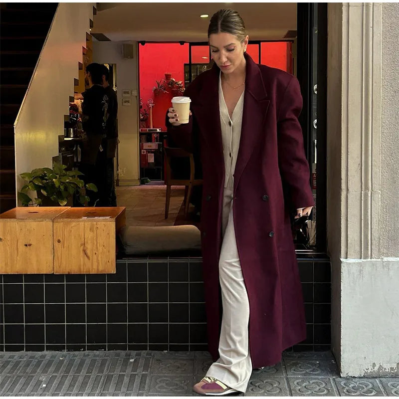 Coat Casual Long Sleeves Winter