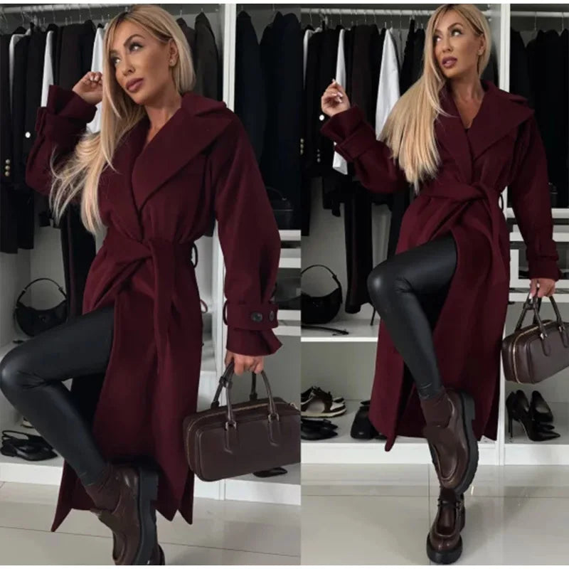 Coat Casual Long Sleeves Winter