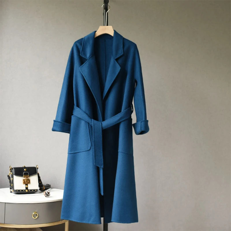 Jacket Belt Lapel Cashmere Coat