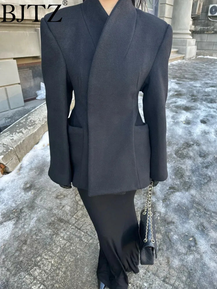 Blazer Black Woolen Coat