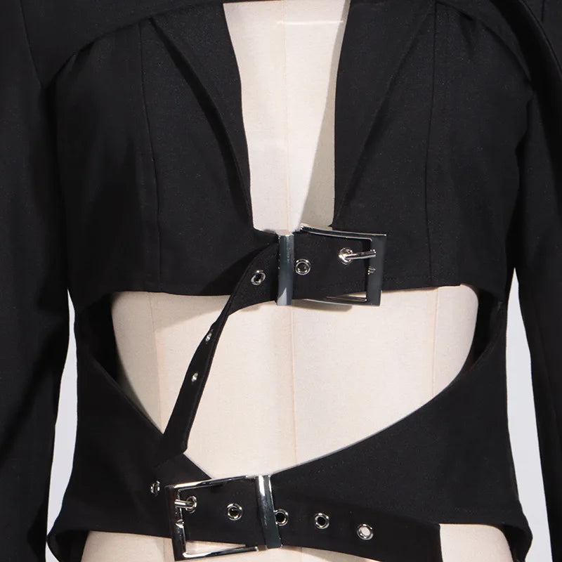 Black Suit 1 Piece Long Blazer