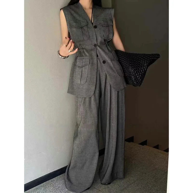Versatile Top And Pants Fashionable Two-piece Set