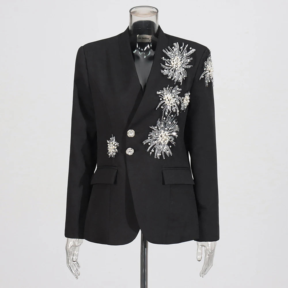 Blazer Long Sleeves Patchwork