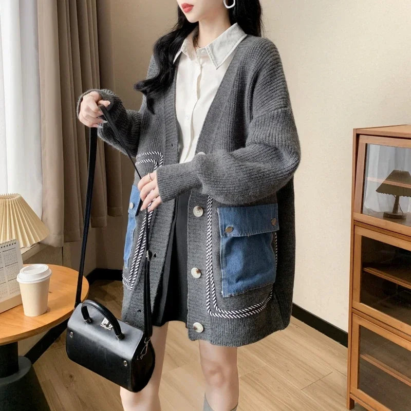 Casual Knitted Long Sweater Jacket