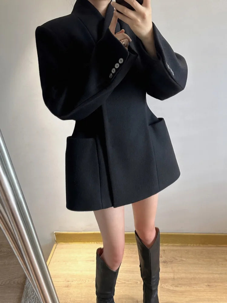 Blazer Black Woolen Coat