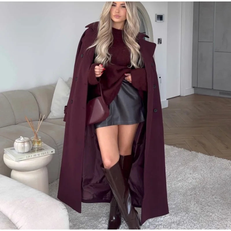 Coat Casual Long Sleeves Winter