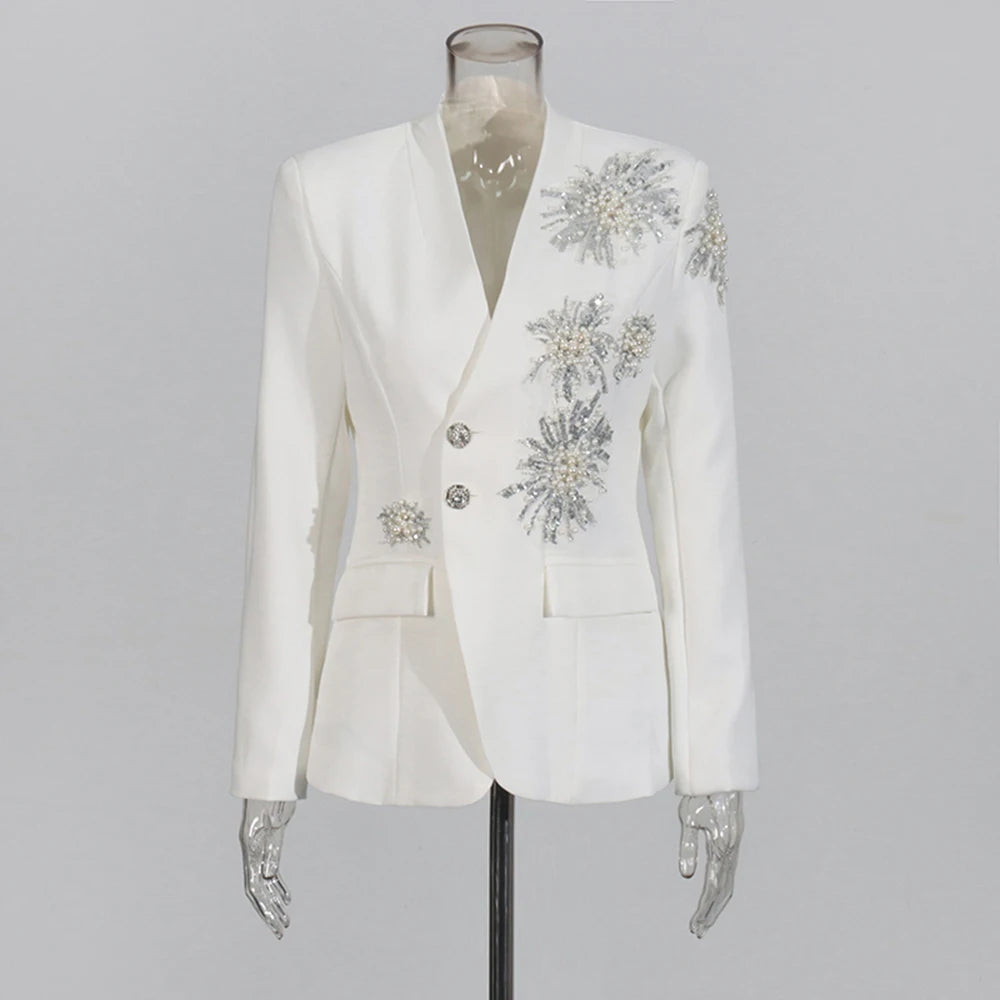 Blazer Long Sleeves Patchwork