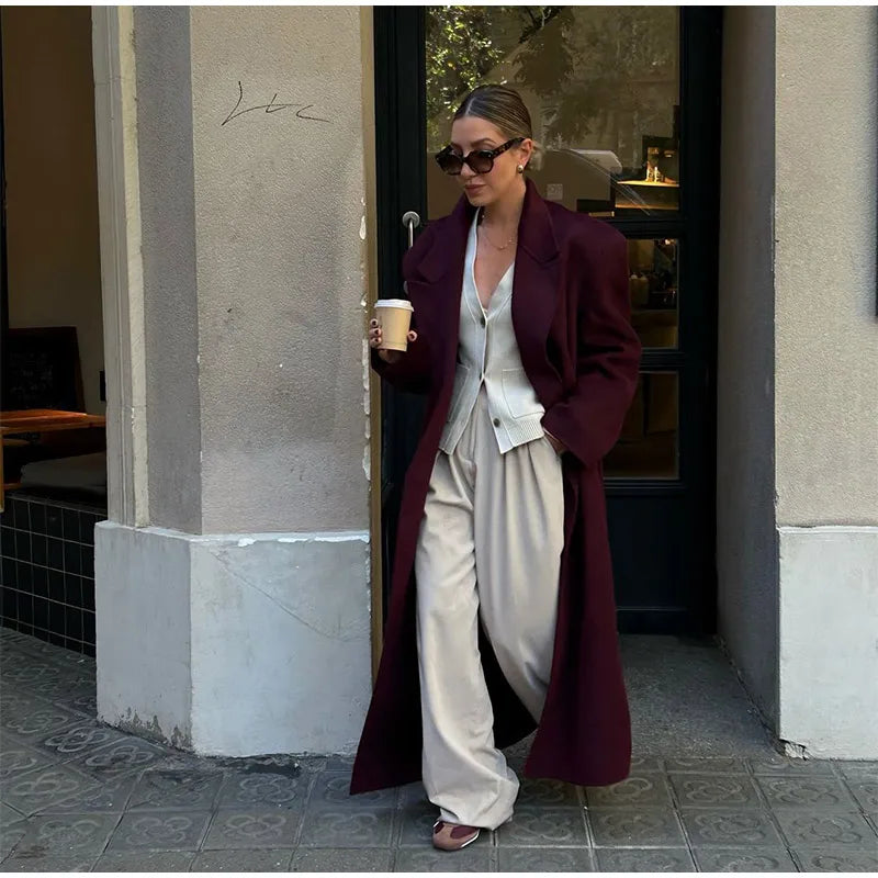 Coat Casual Long Sleeves Winter