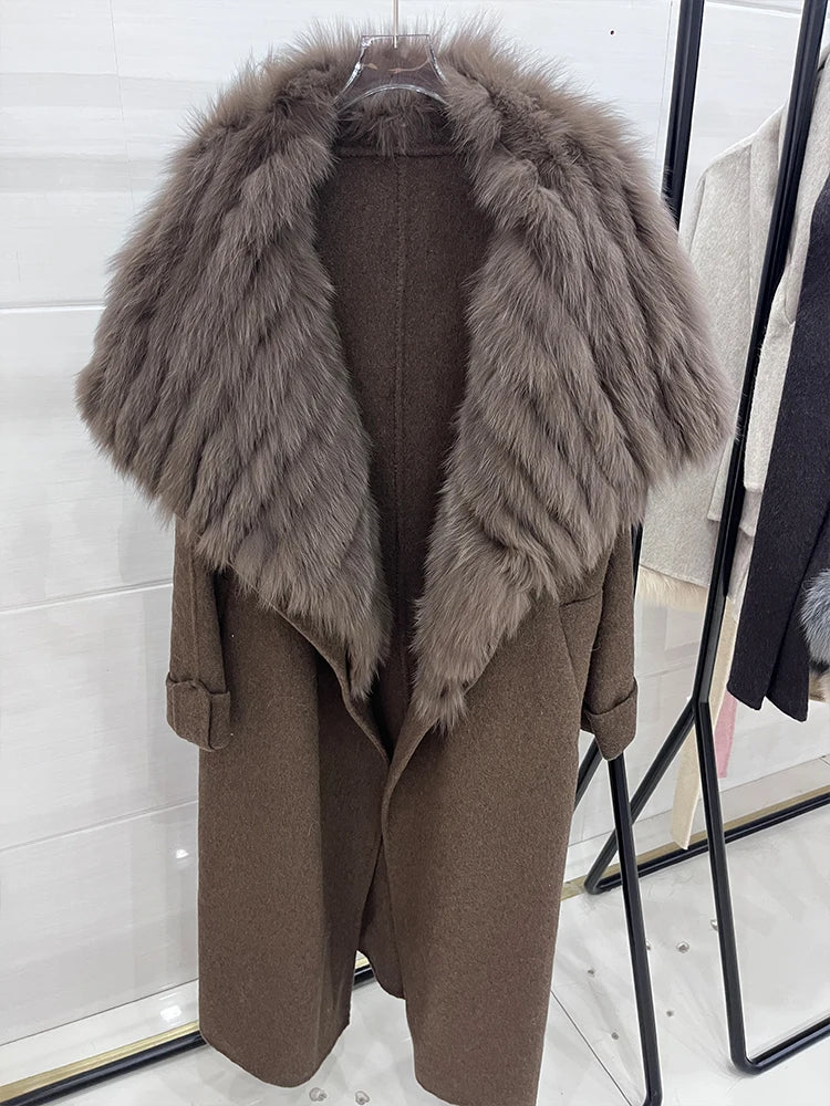 Coat Winter Jacket Natural Fox Fur Collar