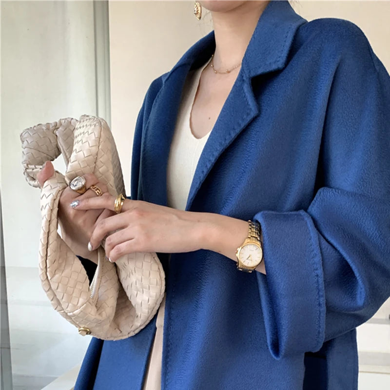 Jacket Belt Lapel Cashmere Coat