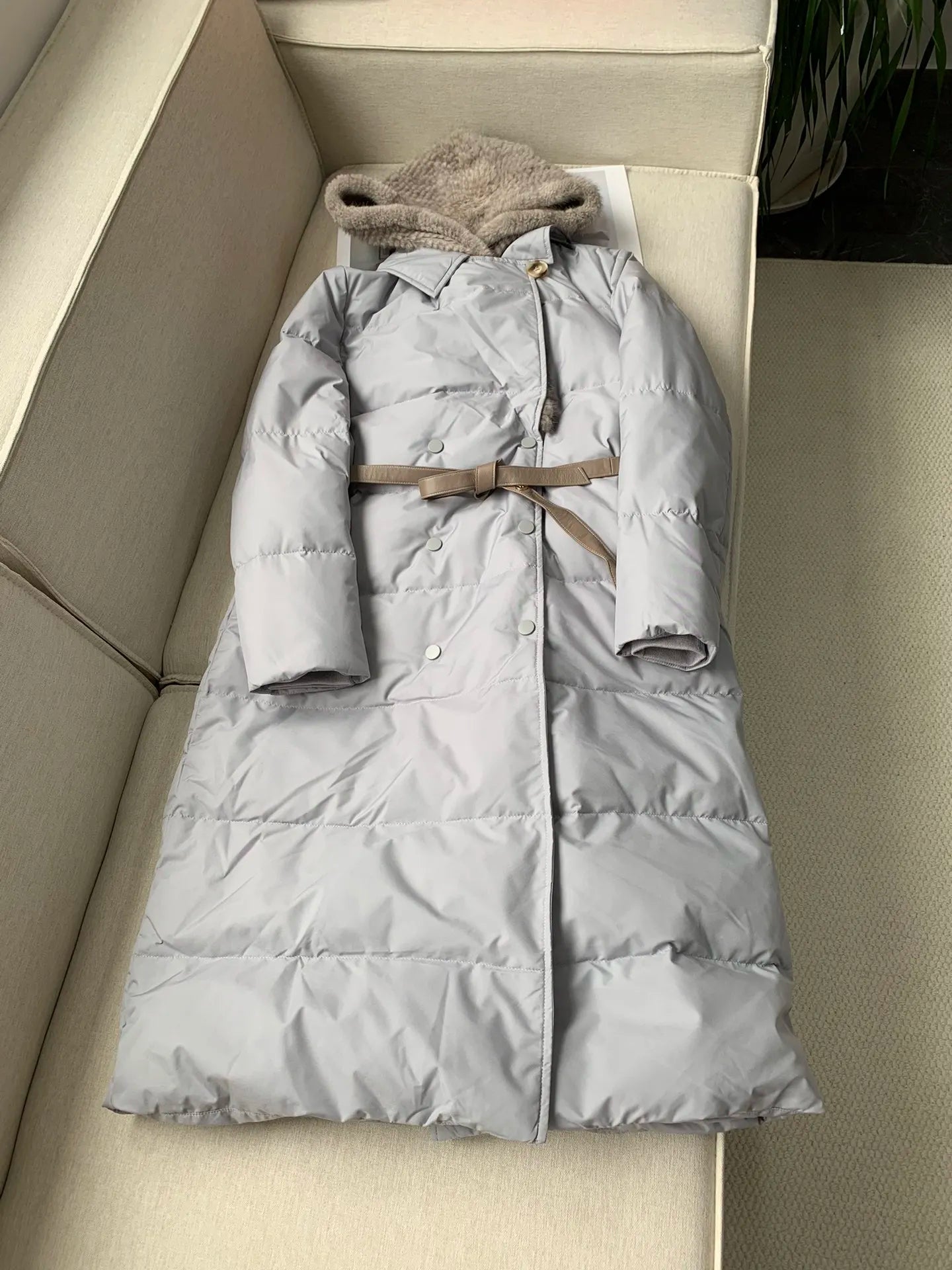 Hood Long Goose Down Jacket Women