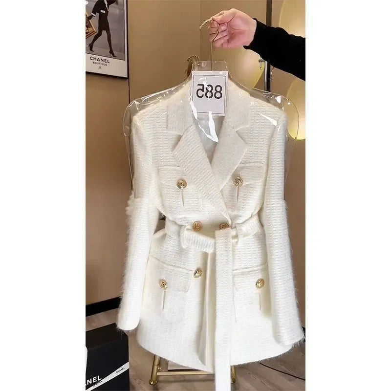 Korean Style tie Waist Slimming Suit Jacket