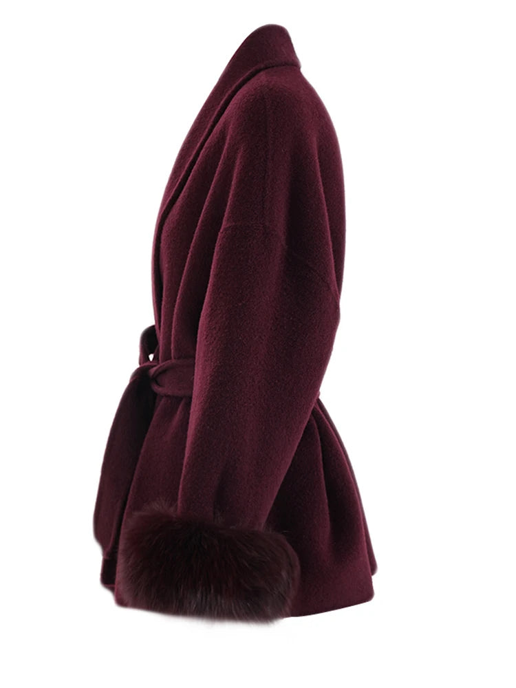 Dark cherry Fur Cuff
