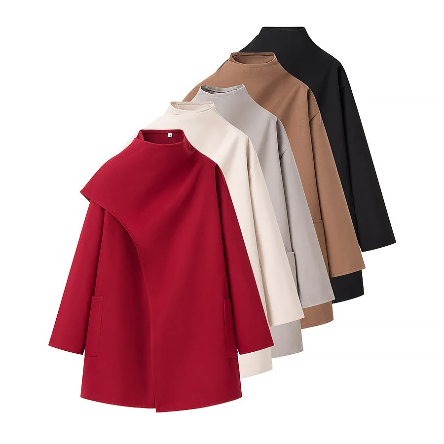 Coat with Scarf Long Sleeve
