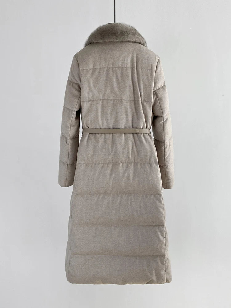 Jackets Real Natural Mink Fur Collar Long
