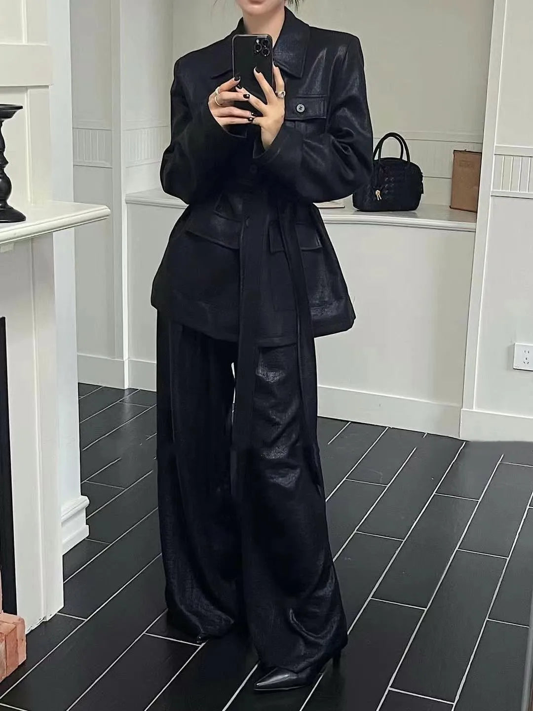 Top and Casual Wide Leg Pants Set