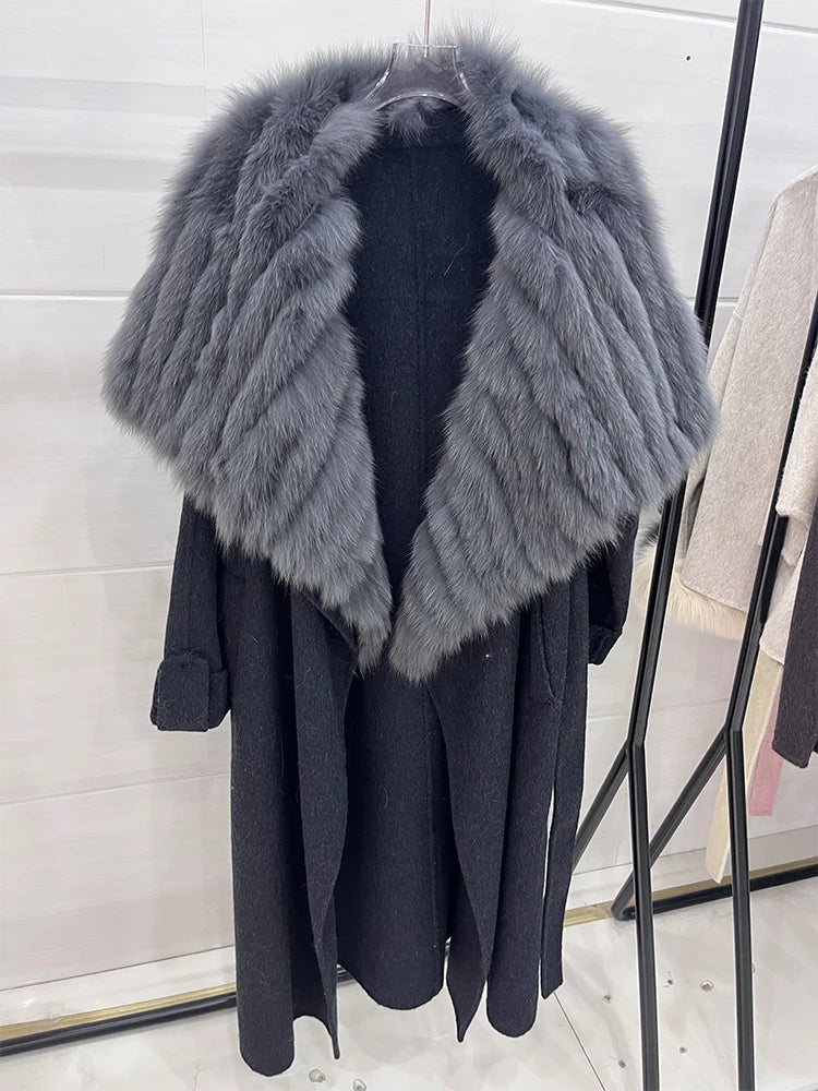 Coat Winter Jacket Natural Fox Fur Collar