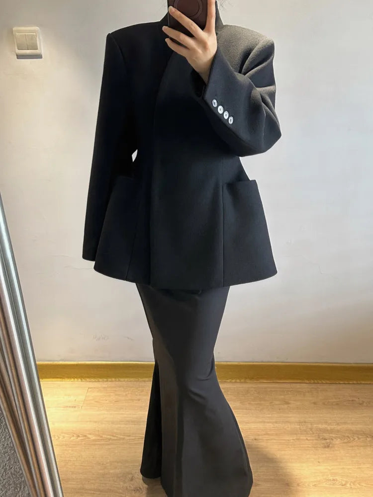 Blazer Black Woolen Coat
